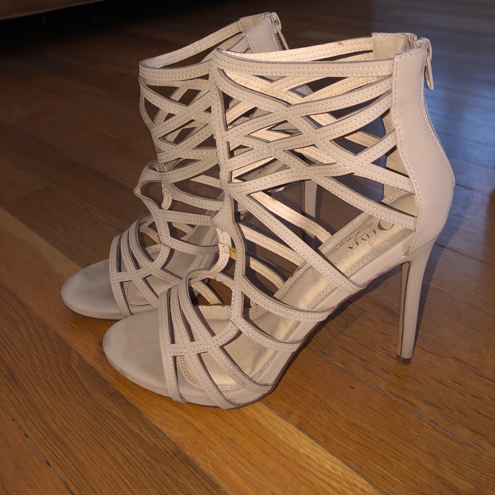 Charlotte Russe netted suede stiletto heels